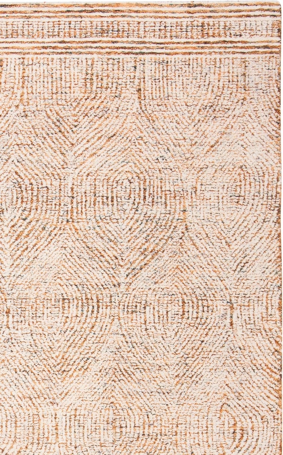 image:imageSAFAVIEH Abstract Collection Area Rug 10 Square Ivory amp Charcoal Handmade Wool Ideal for High Traffic Areas in Living Room Bedroom ABT340HIvoryRust