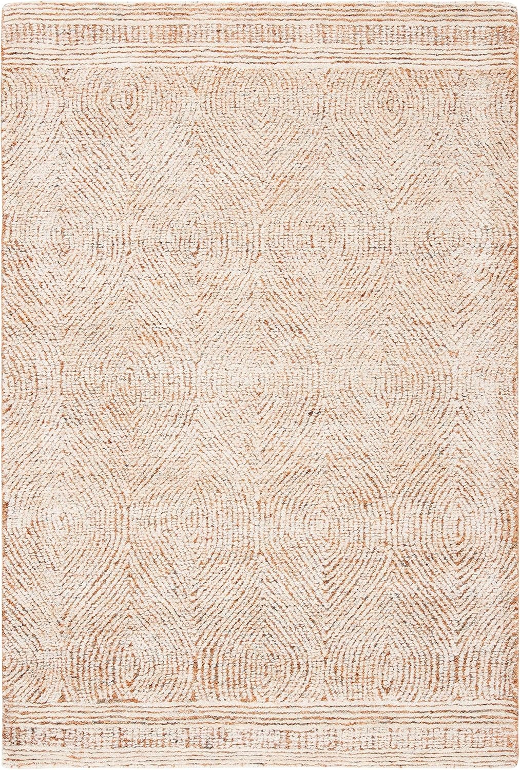 image:imageSAFAVIEH Abstract Collection Area Rug 10 Square Ivory amp Charcoal Handmade Wool Ideal for High Traffic Areas in Living Room Bedroom ABT340HIvoryRust