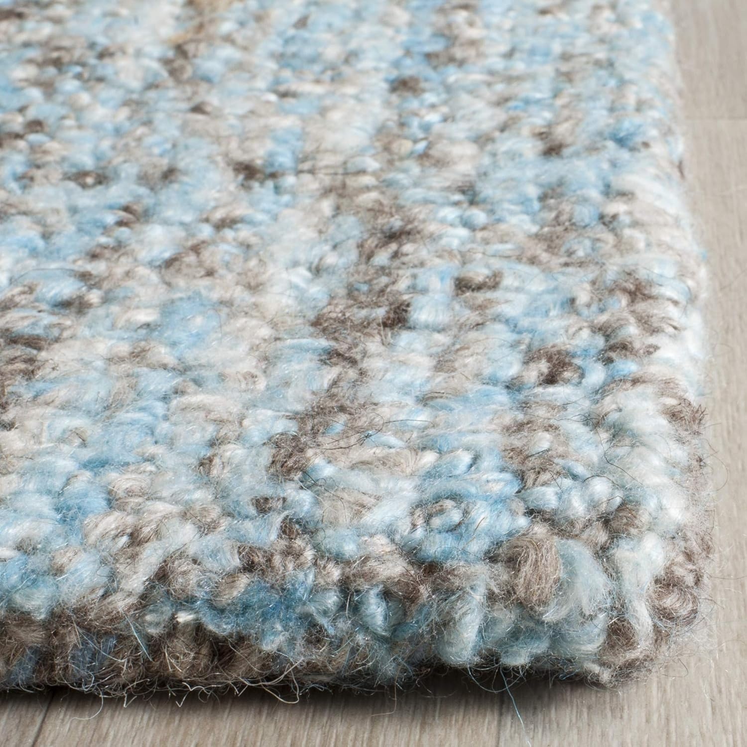 image:imageSAFAVIEH Abstract Collection Area Rug 8 Round Ivory amp Beige Handmade Wool amp Viscose Ideal for High Traffic Areas in Living Room Bedroom ABT141DBlueMulti