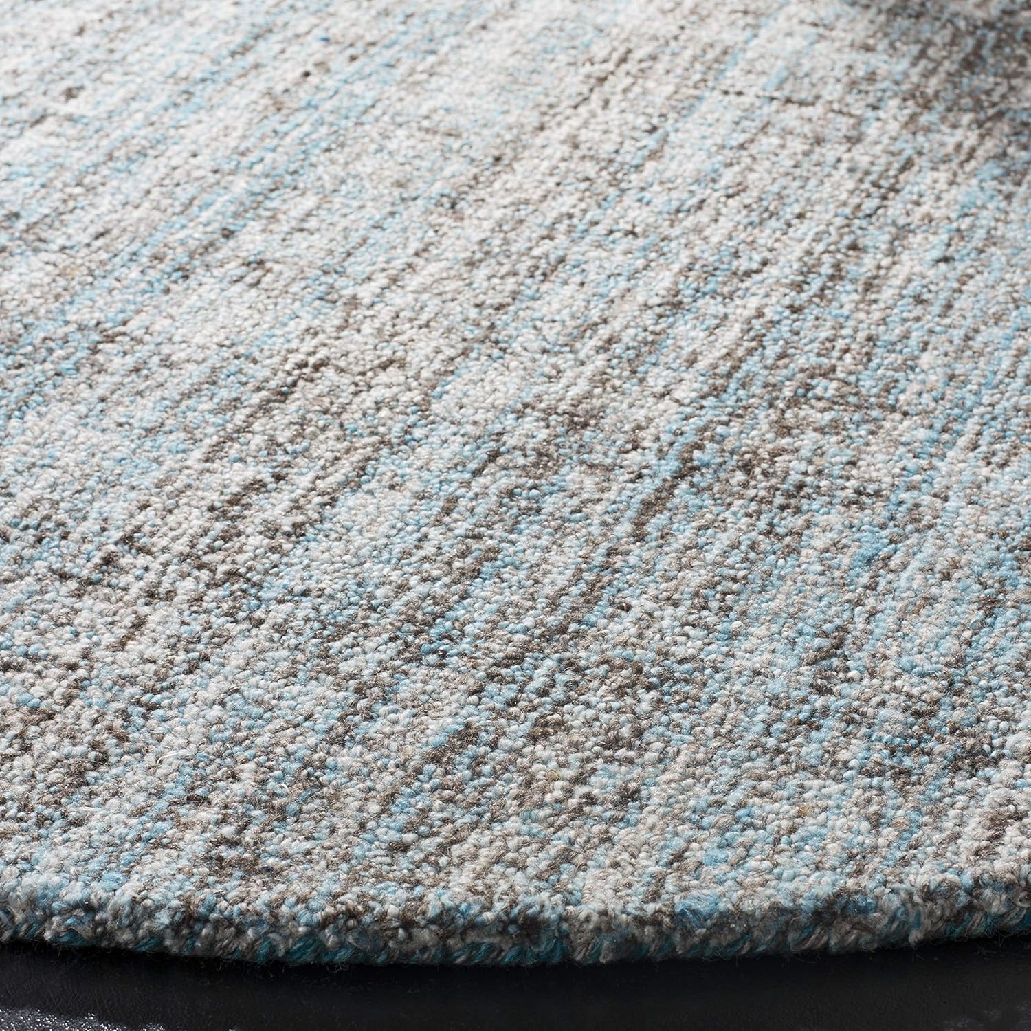 image:imageSAFAVIEH Abstract Collection Area Rug 8 Round Ivory amp Beige Handmade Wool amp Viscose Ideal for High Traffic Areas in Living Room Bedroom ABT141DBlueMulti