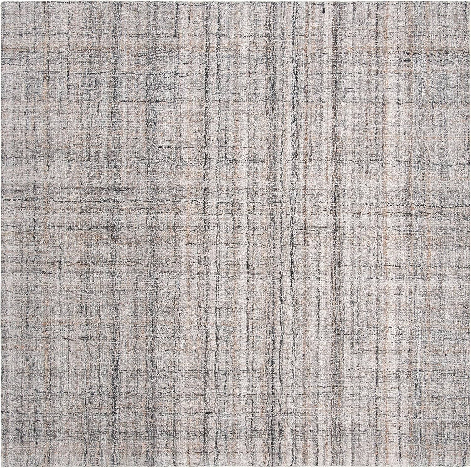 image:imageSAFAVIEH Abstract Collection Area Rug 8 Round Ivory amp Beige Handmade Wool amp Viscose Ideal for High Traffic Areas in Living Room Bedroom ABT141DCamelBlack