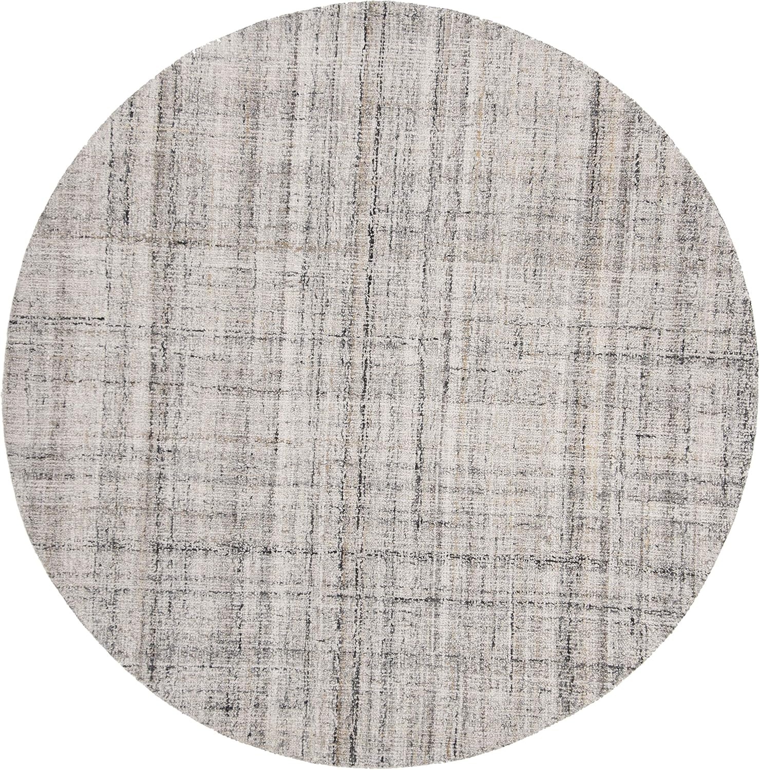 image:imageSAFAVIEH Abstract Collection Area Rug 8 Round Ivory amp Beige Handmade Wool amp Viscose Ideal for High Traffic Areas in Living Room Bedroom ABT141DCamelBlack