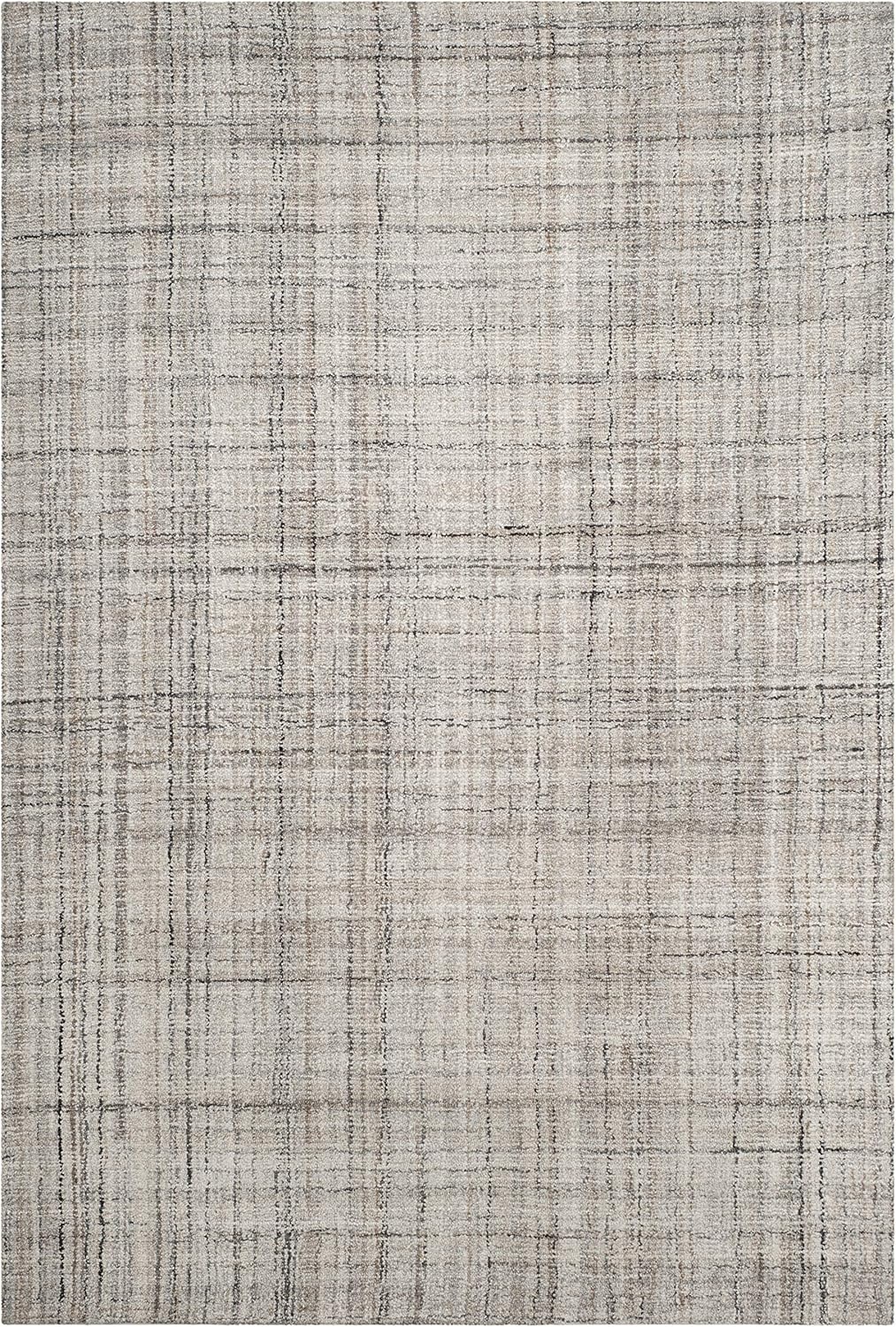 image:imageSAFAVIEH Abstract Collection Area Rug 8 Round Ivory amp Beige Handmade Wool amp Viscose Ideal for High Traffic Areas in Living Room Bedroom ABT141DCamelBlack