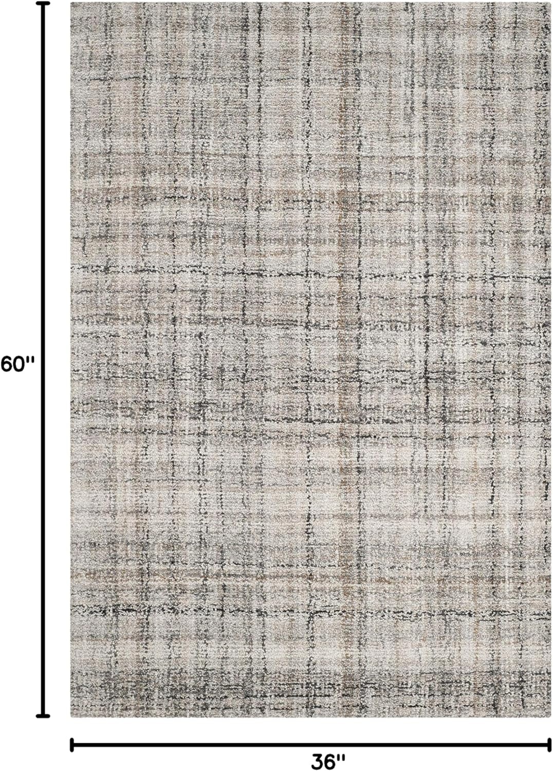 image:imageSAFAVIEH Abstract Collection Area Rug 8 Round Ivory amp Beige Handmade Wool amp Viscose Ideal for High Traffic Areas in Living Room Bedroom ABT141DCamelBlack