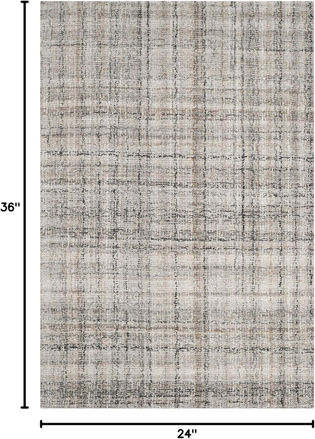 image:imageSAFAVIEH Abstract Collection Area Rug 8 Round Ivory amp Beige Handmade Wool amp Viscose Ideal for High Traffic Areas in Living Room Bedroom ABT141DCamelBlack