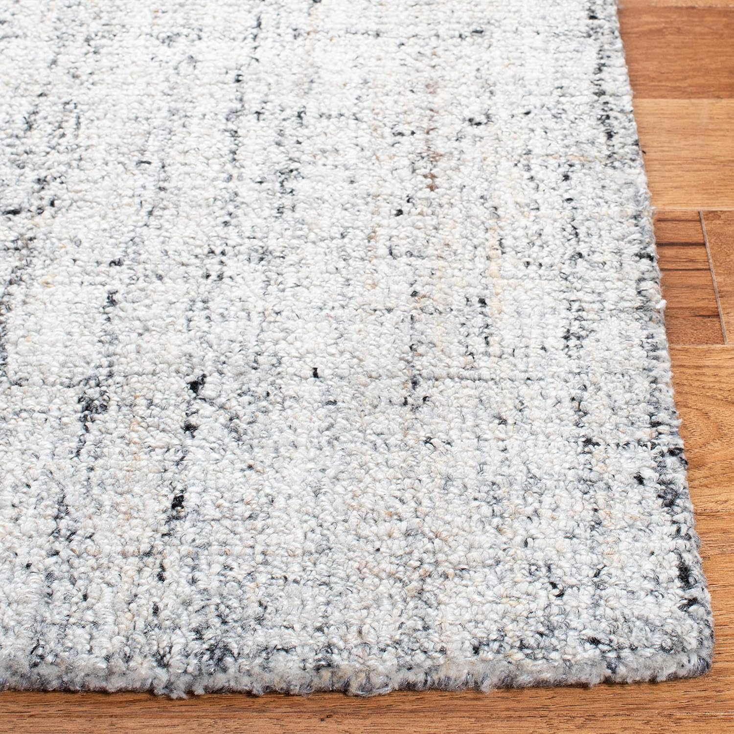 image:imageSAFAVIEH Abstract Collection Area Rug 8 Round Ivory amp Beige Handmade Wool amp Viscose Ideal for High Traffic Areas in Living Room Bedroom ABT141DCamelBlack