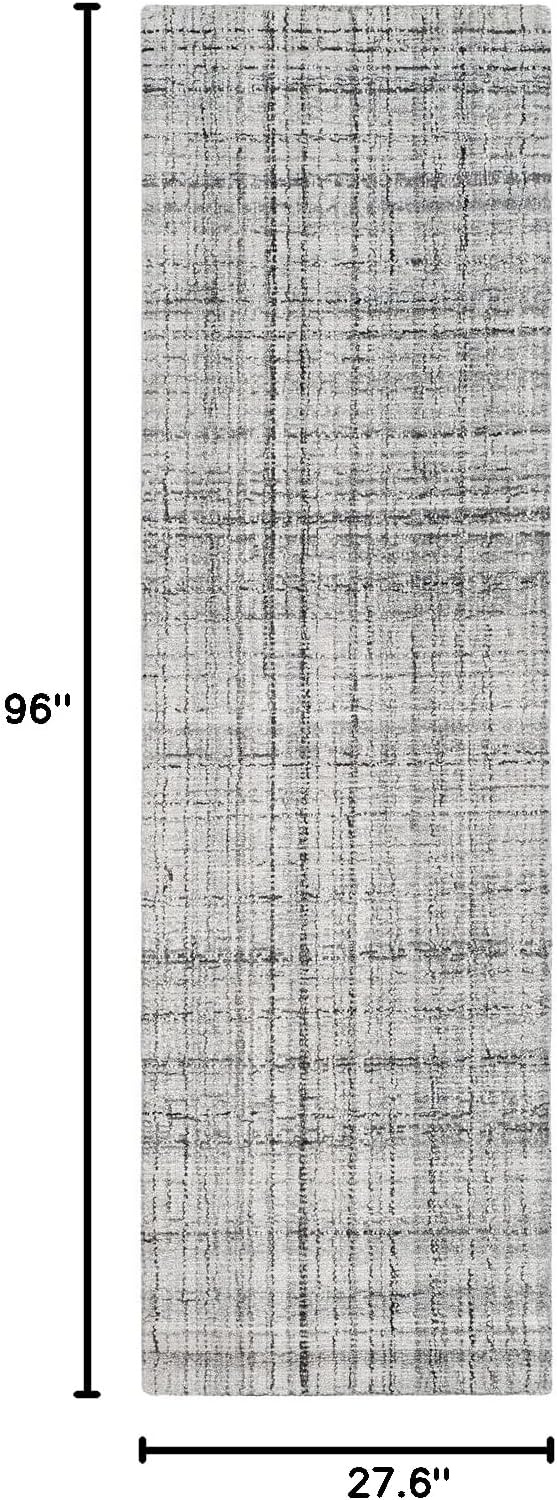 image:imageSAFAVIEH Abstract Collection Area Rug 8 Round Ivory amp Beige Handmade Wool amp Viscose Ideal for High Traffic Areas in Living Room Bedroom ABT141DGreyBlack