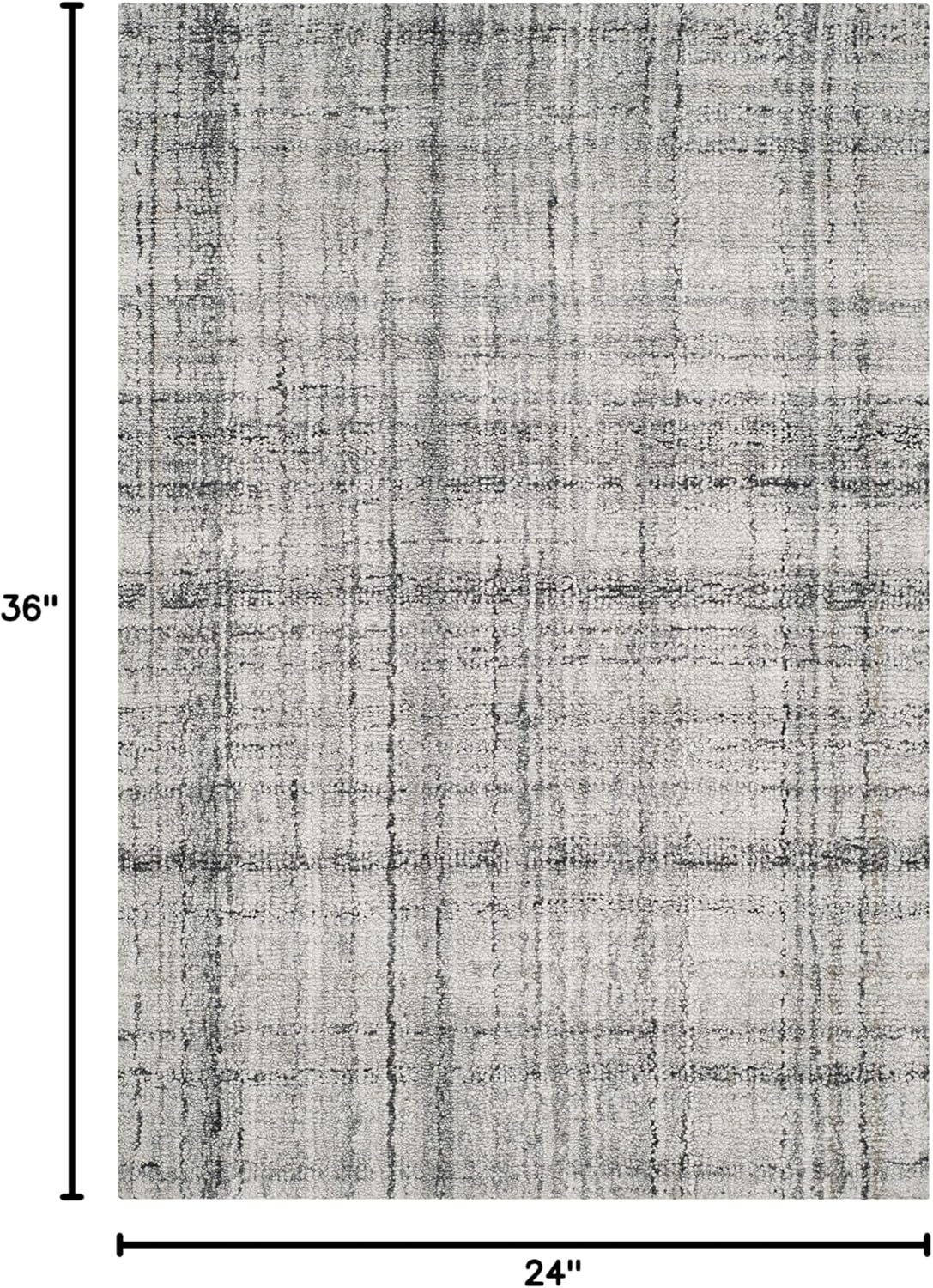 image:imageSAFAVIEH Abstract Collection Area Rug 8 Round Ivory amp Beige Handmade Wool amp Viscose Ideal for High Traffic Areas in Living Room Bedroom ABT141DGreyBlack