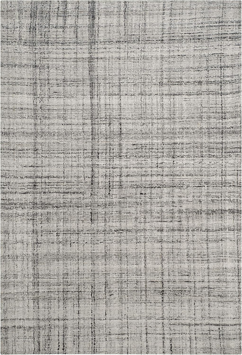 image:imageSAFAVIEH Abstract Collection Area Rug 8 Round Ivory amp Beige Handmade Wool amp Viscose Ideal for High Traffic Areas in Living Room Bedroom ABT141DGreyBlack