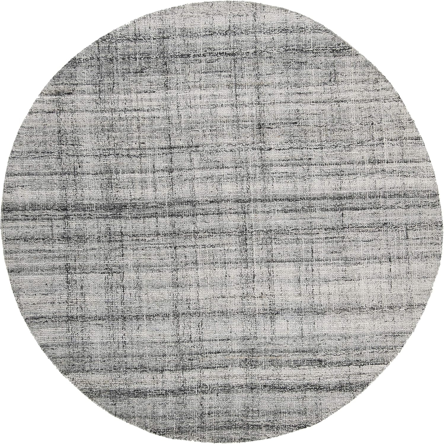 image:imageSAFAVIEH Abstract Collection Area Rug 8 Round Ivory amp Beige Handmade Wool amp Viscose Ideal for High Traffic Areas in Living Room Bedroom ABT141DGreyBlack
