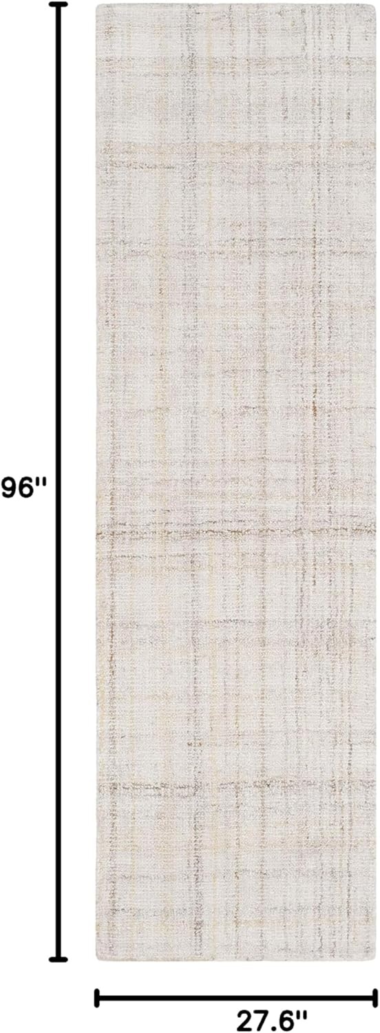 image:imageSAFAVIEH Abstract Collection Area Rug 8 Round Ivory amp Beige Handmade Wool amp Viscose Ideal for High Traffic Areas in Living Room Bedroom ABT141DIvoryBeige