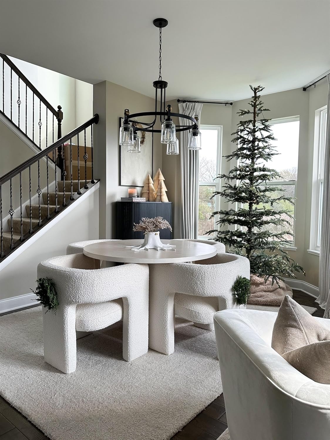 image:imageSAFAVIEH Abstract Collection Area Rug 8 Round Ivory amp Beige Handmade Wool amp Viscose Ideal for High Traffic Areas in Living Room Bedroom ABT141DIvoryBeige
