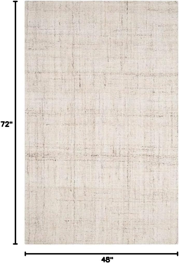 image:imageSAFAVIEH Abstract Collection Area Rug 8 Round Ivory amp Beige Handmade Wool amp Viscose Ideal for High Traffic Areas in Living Room Bedroom ABT141DIvoryBeige