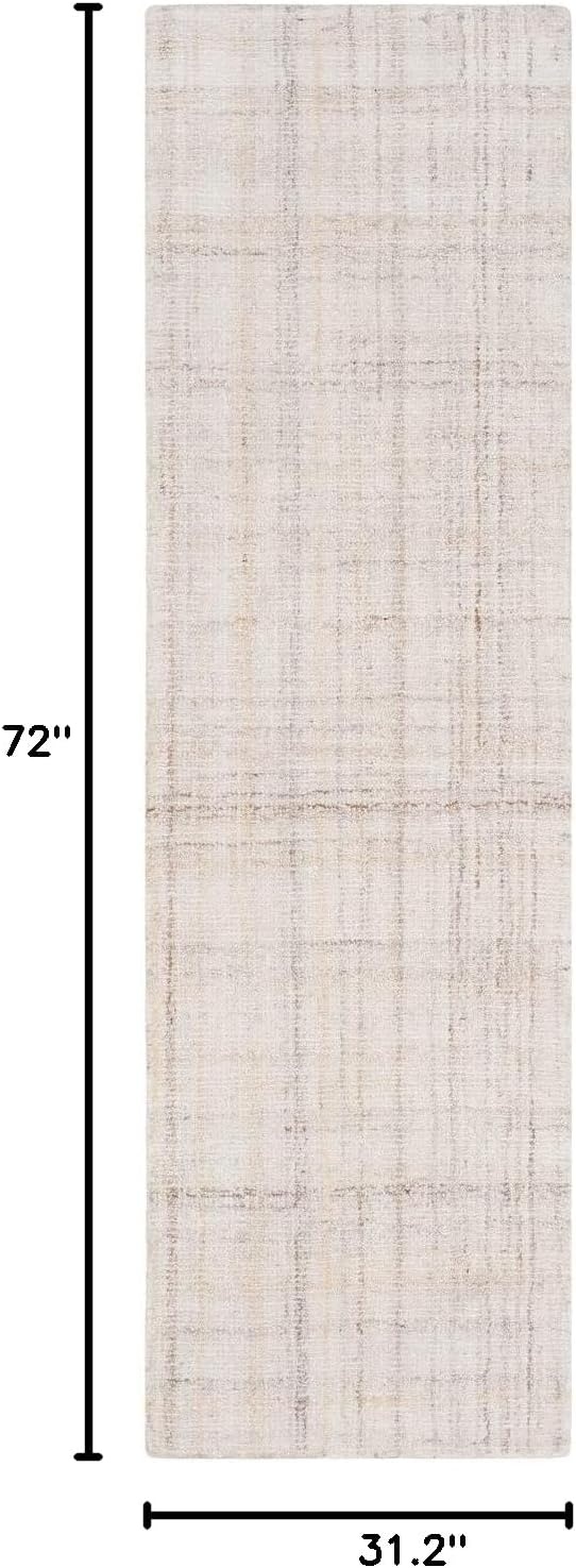 image:imageSAFAVIEH Abstract Collection Area Rug 8 Round Ivory amp Beige Handmade Wool amp Viscose Ideal for High Traffic Areas in Living Room Bedroom ABT141DIvoryBeige