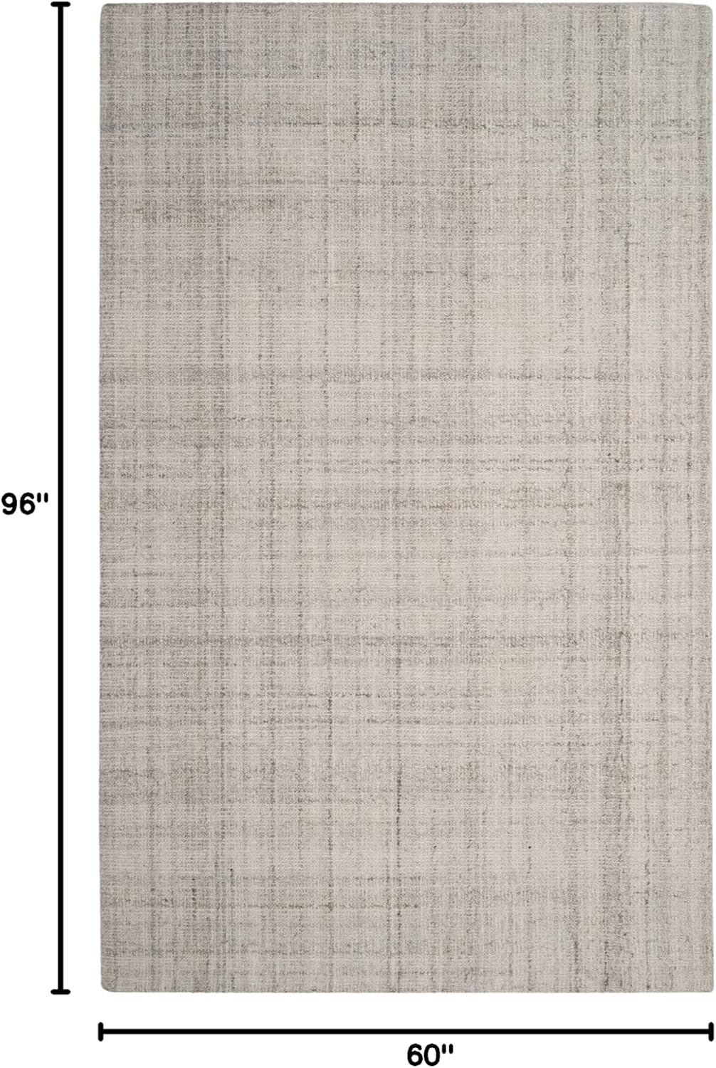 image:imageSAFAVIEH Abstract Collection Area Rug 8 Round Ivory amp Beige Handmade Wool amp Viscose Ideal for High Traffic Areas in Living Room Bedroom ABT141DLight Grey