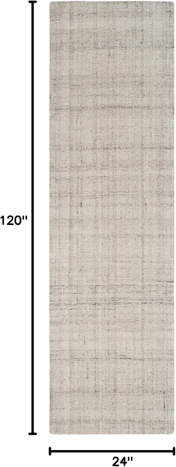 image:imageSAFAVIEH Abstract Collection Area Rug 8 Round Ivory amp Beige Handmade Wool amp Viscose Ideal for High Traffic Areas in Living Room Bedroom ABT141DLight Grey