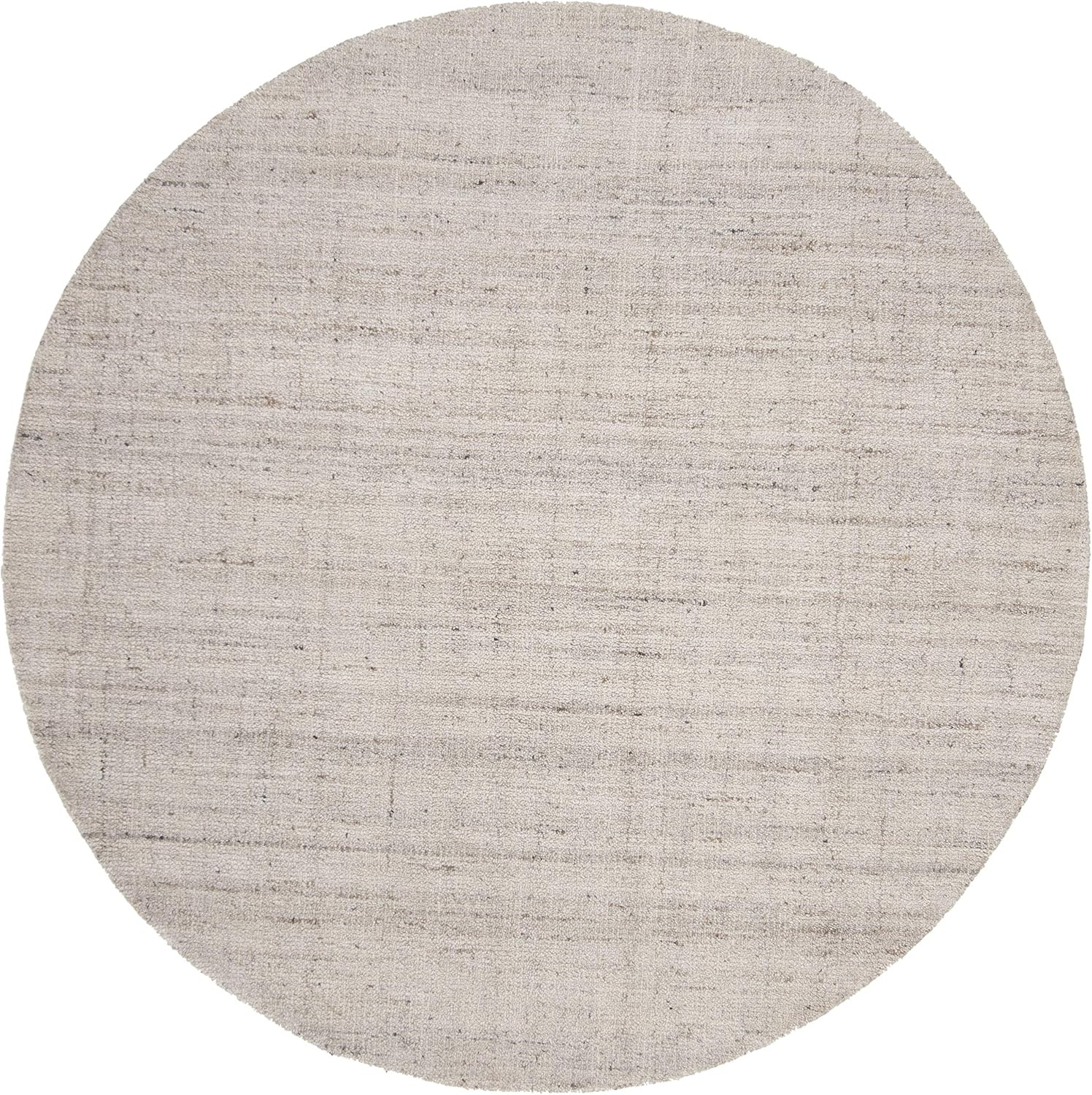 image:imageSAFAVIEH Abstract Collection Area Rug 8 Round Ivory amp Beige Handmade Wool amp Viscose Ideal for High Traffic Areas in Living Room Bedroom ABT141DLight Grey