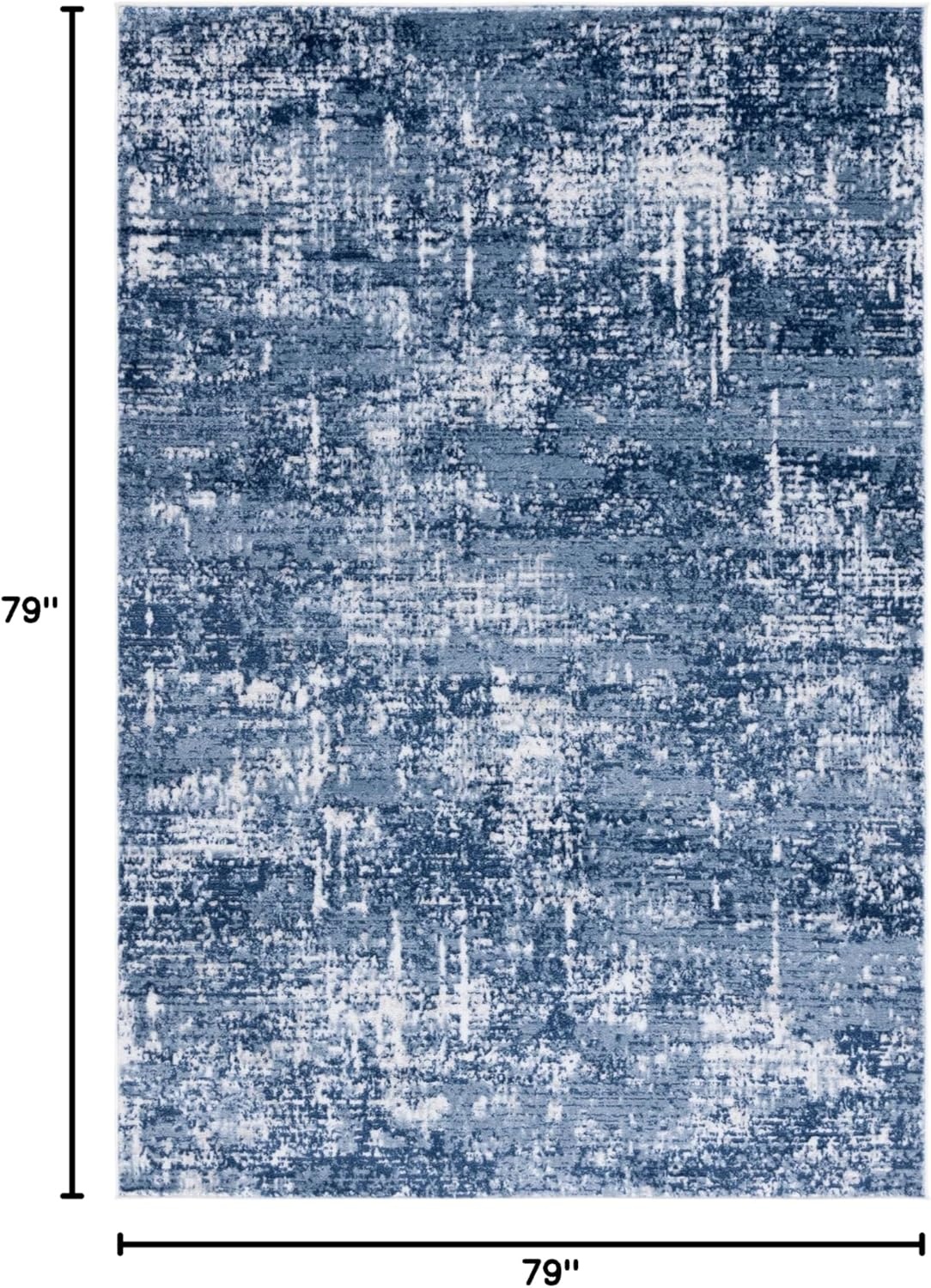 image:imageSAFAVIEH Amelia Collection Area Rug 8 x 10 Ivory amp Blue Modern Abstract Design NonShedding amp Easy Care Ideal for High Traffic Areas in Living Room Bedroom ALA700AIvoryDark Blue
