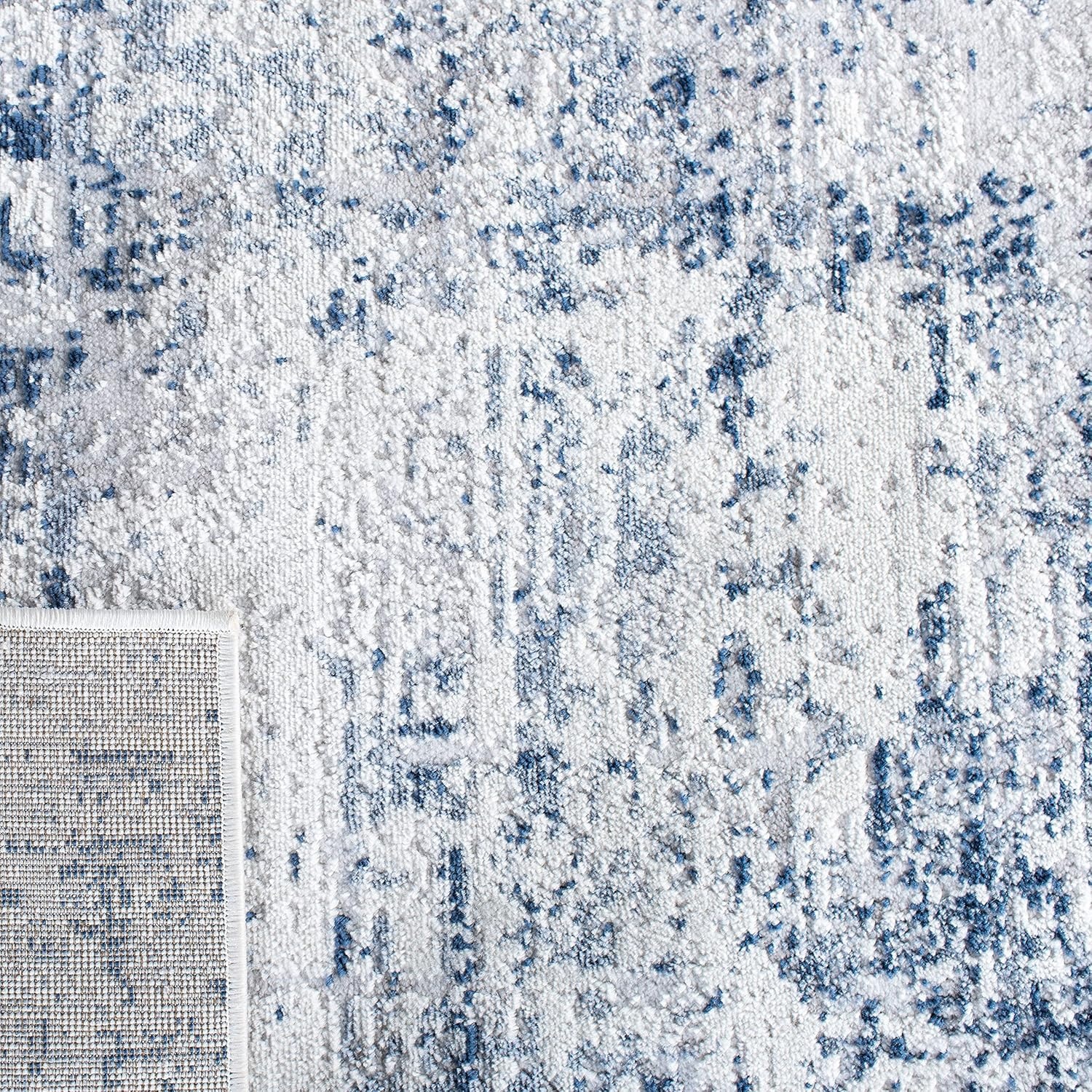 image:imageSAFAVIEH Amelia Collection Area Rug 8 x 10 Ivory amp Blue Modern Abstract Design NonShedding amp Easy Care Ideal for High Traffic Areas in Living Room Bedroom ALA700AIvoryNavy
