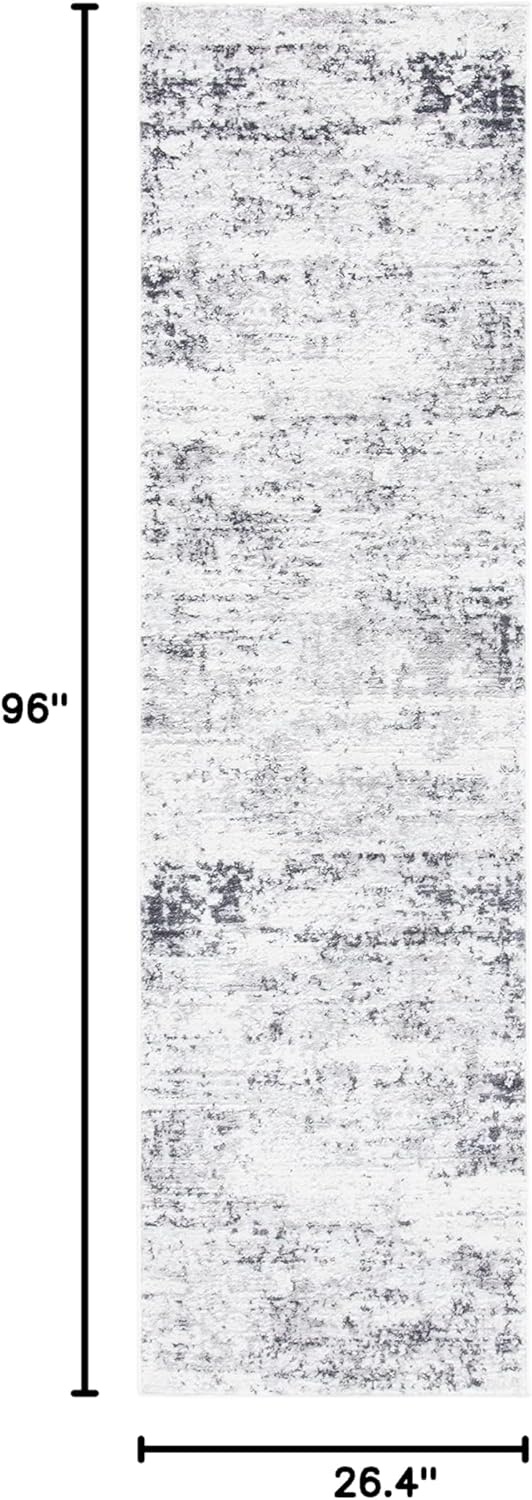 image:imageSAFAVIEH Amelia Collection Area Rug 8 x 10 Ivory amp Blue Modern Abstract Design NonShedding amp Easy Care Ideal for High Traffic Areas in Living Room Bedroom ALA700AIvoryGrey