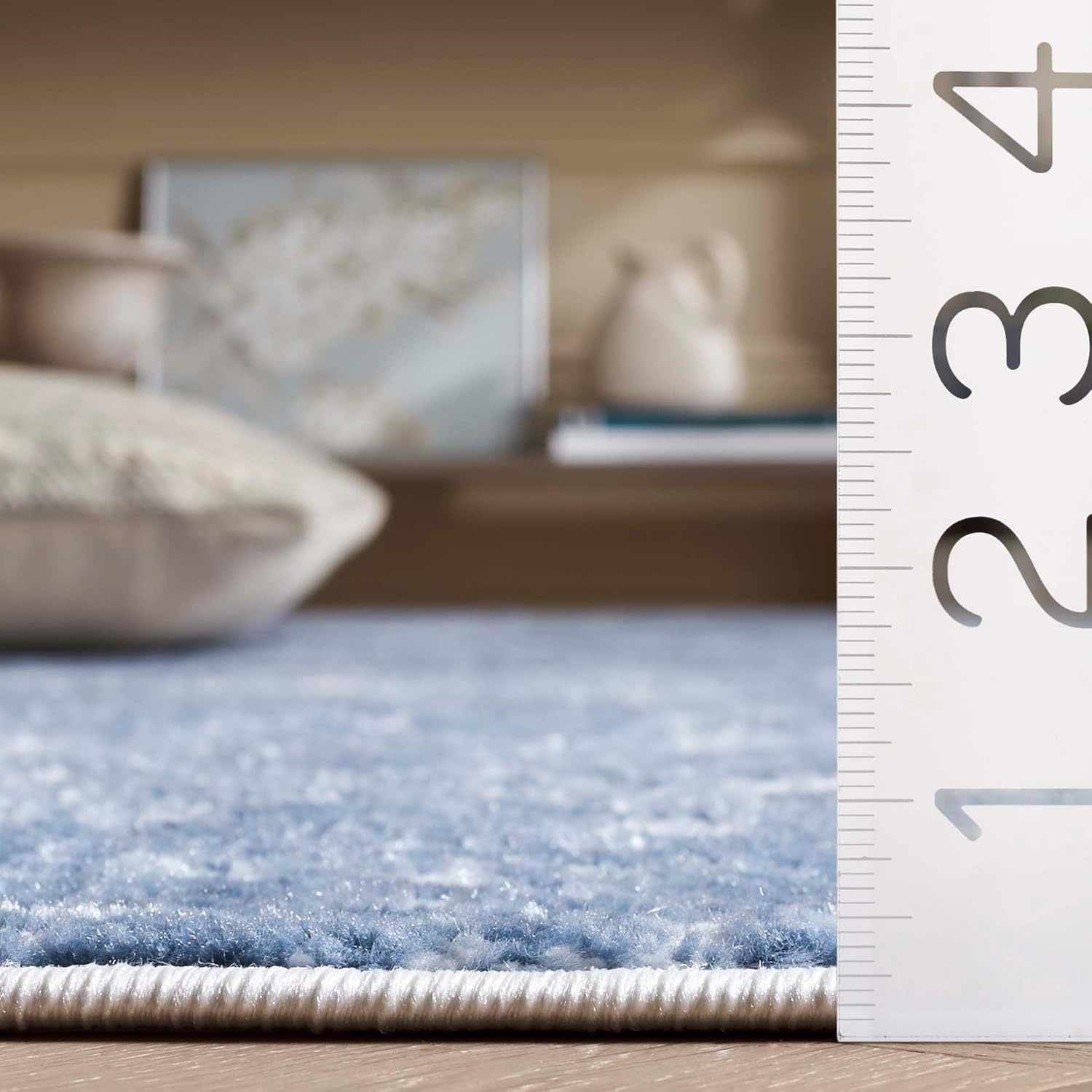 image:imageSAFAVIEH Amelia Collection Area Rug 8 x 10 Ivory amp Blue Modern Abstract Design NonShedding amp Easy Care Ideal for High Traffic Areas in Living Room Bedroom ALA700AIvorySteel Blue