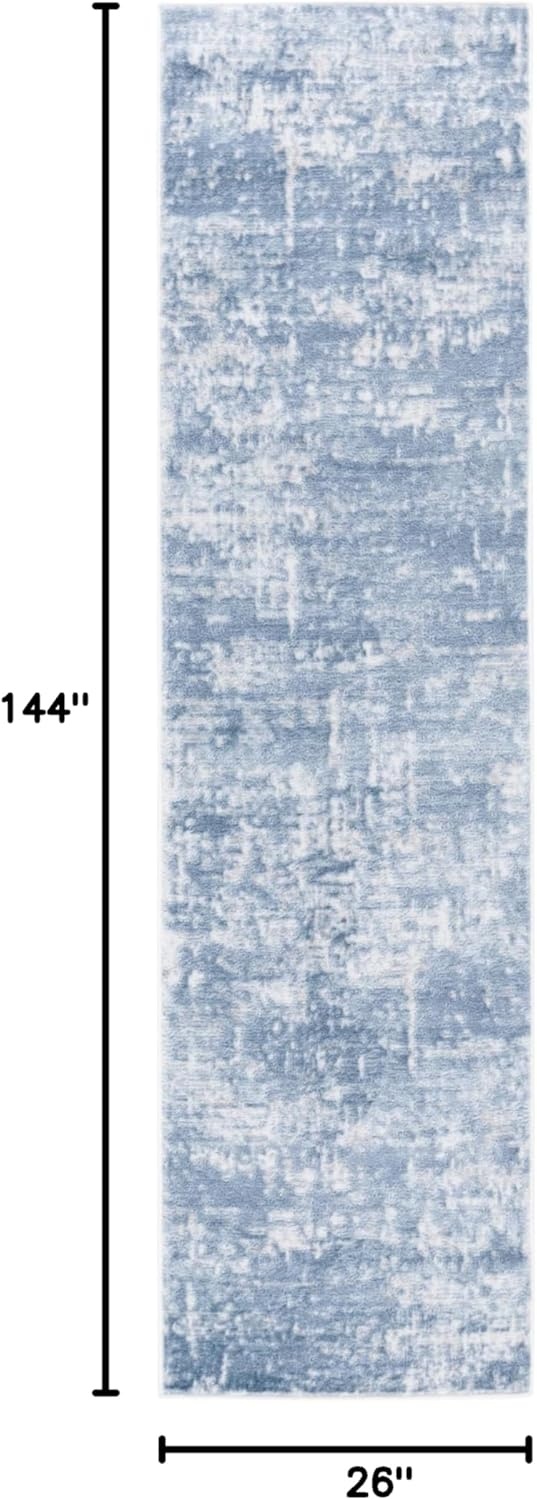 image:imageSAFAVIEH Amelia Collection Area Rug 8 x 10 Ivory amp Blue Modern Abstract Design NonShedding amp Easy Care Ideal for High Traffic Areas in Living Room Bedroom ALA700AIvorySteel Blue