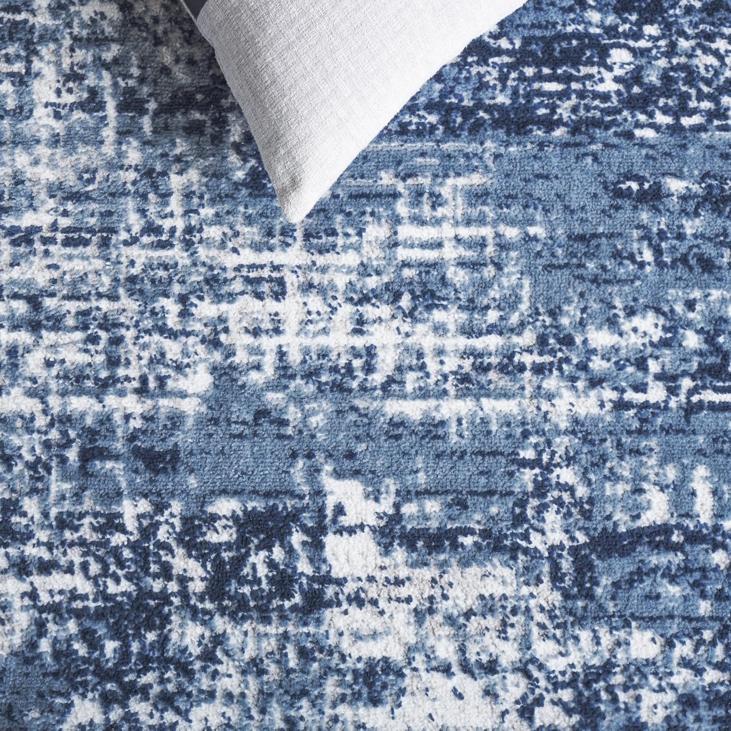 image:imageSAFAVIEH Amelia Collection Area Rug 8 x 10 Ivory amp Blue Modern Abstract Design NonShedding amp Easy Care Ideal for High Traffic Areas in Living Room Bedroom ALA700AIvoryDark Blue