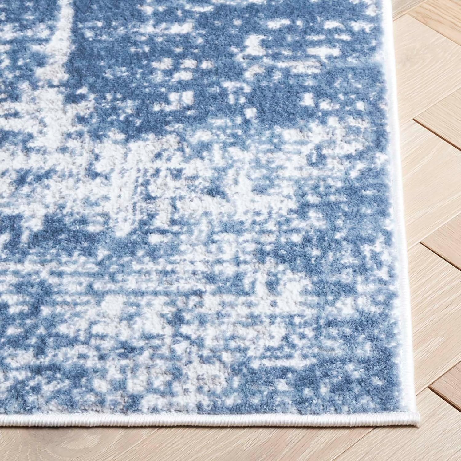 image:imageSAFAVIEH Amelia Collection Area Rug 8 x 10 Ivory amp Blue Modern Abstract Design NonShedding amp Easy Care Ideal for High Traffic Areas in Living Room Bedroom ALA700AIvorySteel Blue