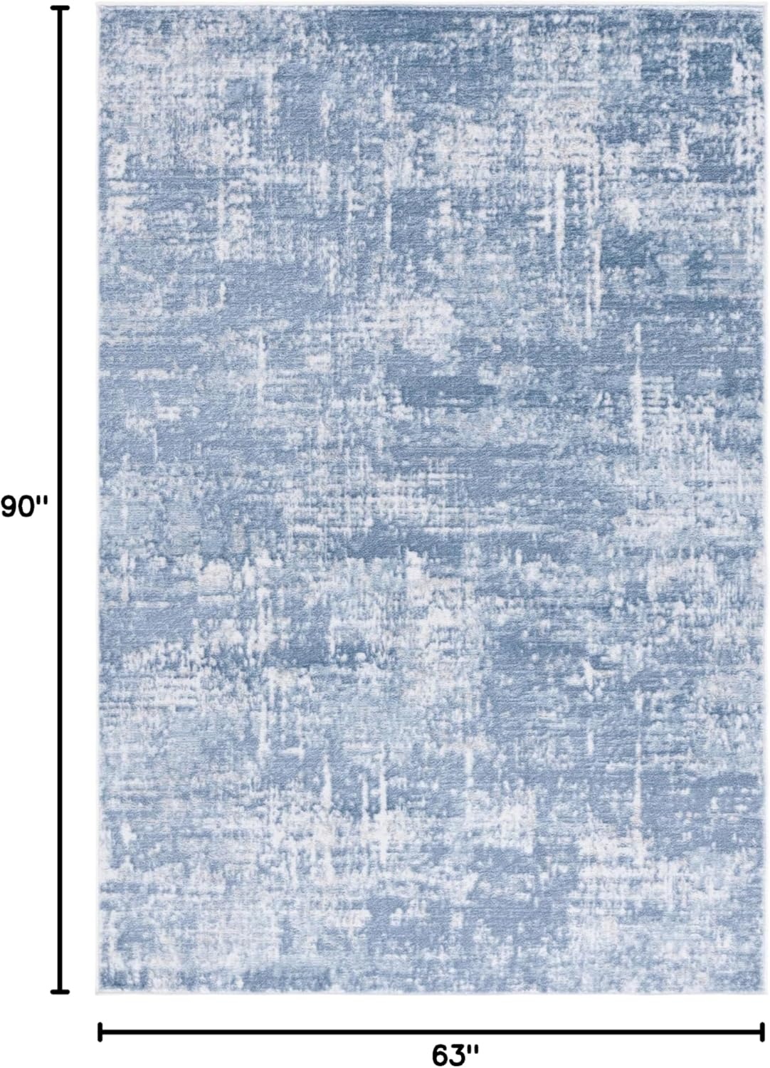 image:imageSAFAVIEH Amelia Collection Area Rug 8 x 10 Ivory amp Blue Modern Abstract Design NonShedding amp Easy Care Ideal for High Traffic Areas in Living Room Bedroom ALA700AIvorySteel Blue