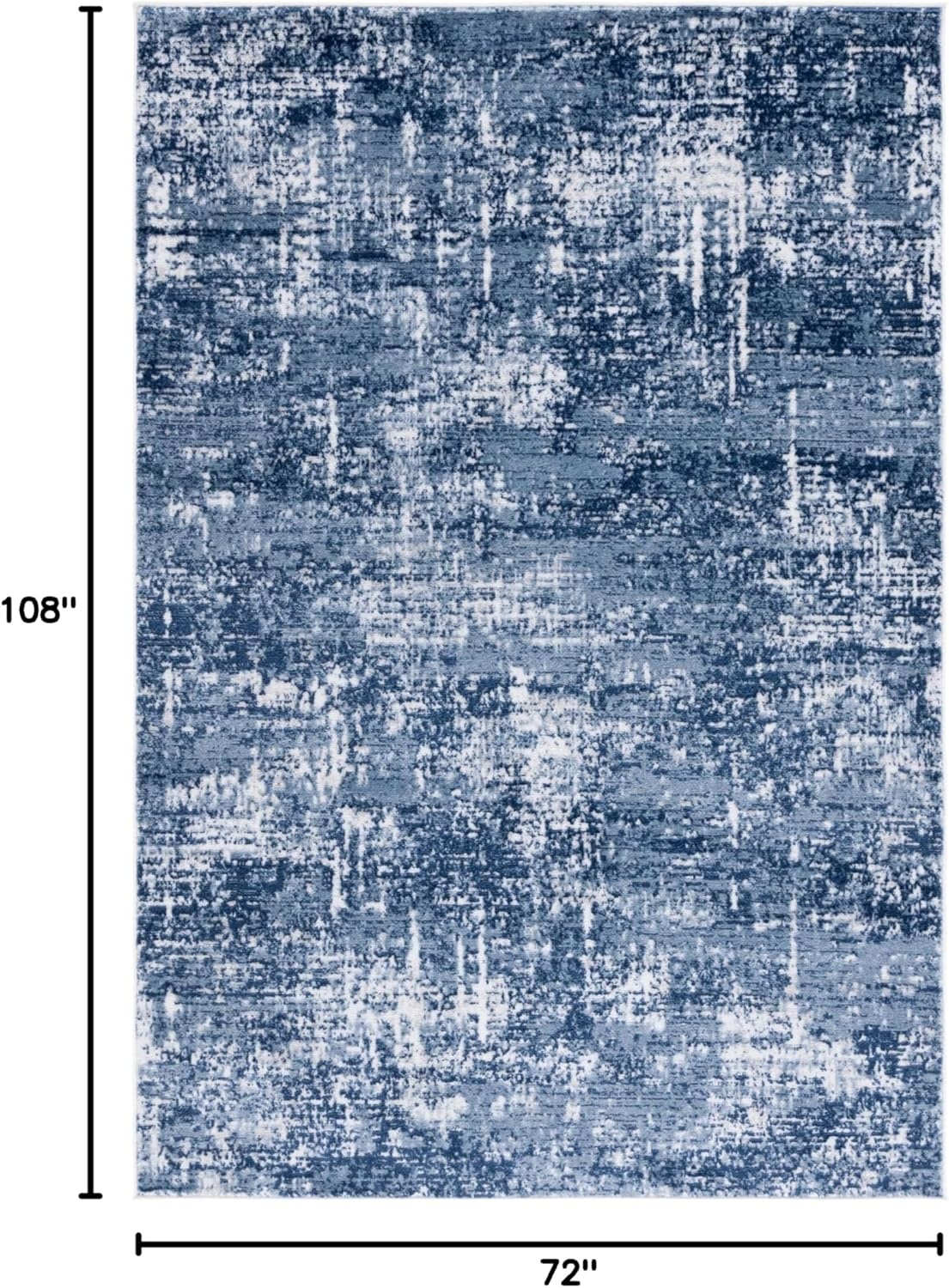 image:imageSAFAVIEH Amelia Collection Area Rug 8 x 10 Ivory amp Blue Modern Abstract Design NonShedding amp Easy Care Ideal for High Traffic Areas in Living Room Bedroom ALA700AIvoryDark Blue