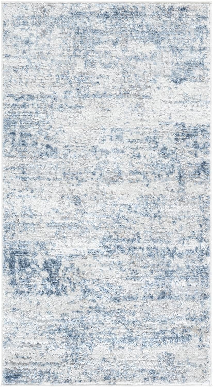 image:imageSAFAVIEH Amelia Collection Area Rug 8 x 10 Ivory amp Blue Modern Abstract Design NonShedding amp Easy Care Ideal for High Traffic Areas in Living Room Bedroom ALA700AIvoryBlue