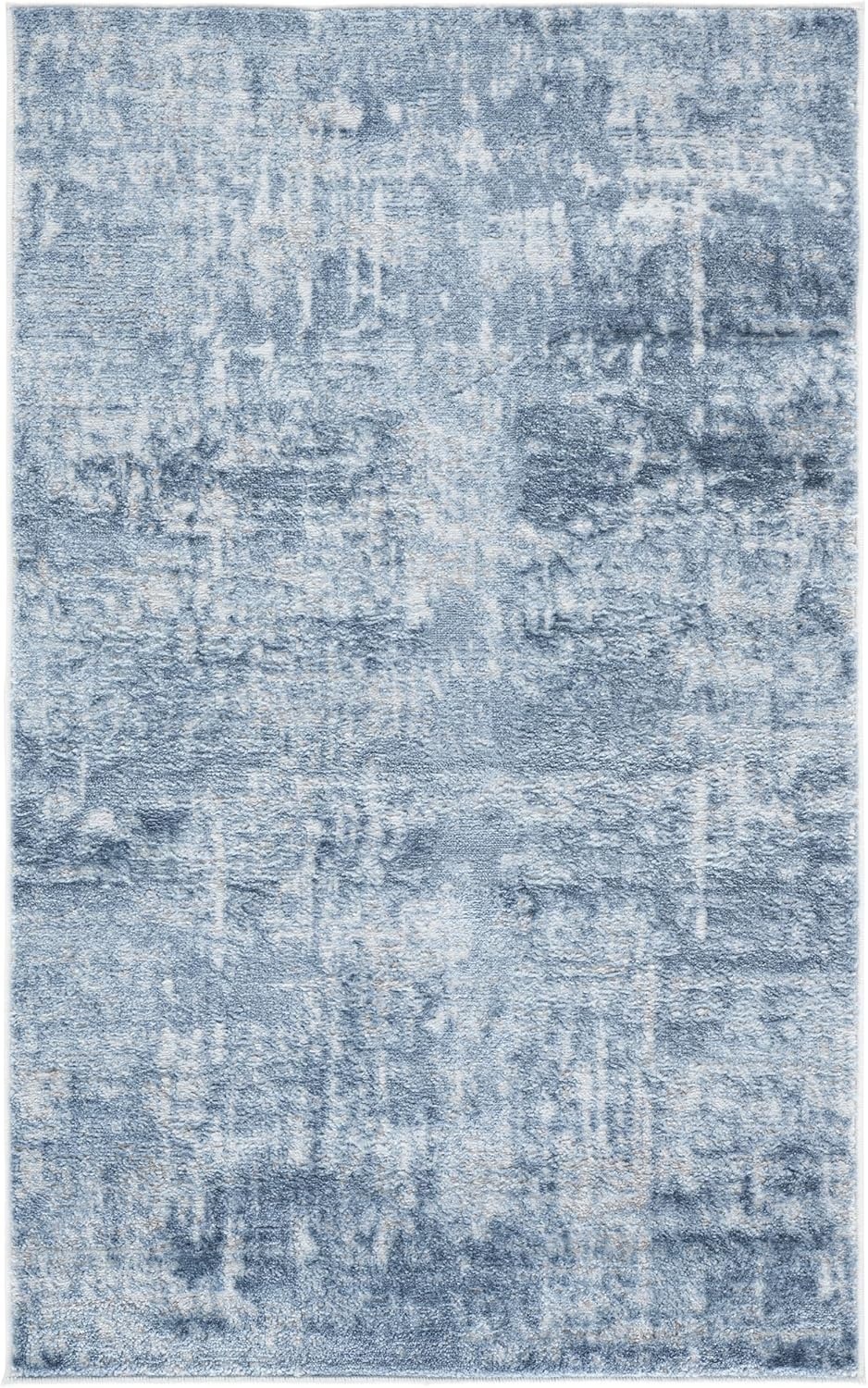 image:imageSAFAVIEH Amelia Collection Area Rug 8 x 10 Ivory amp Blue Modern Abstract Design NonShedding amp Easy Care Ideal for High Traffic Areas in Living Room Bedroom ALA700AIvorySteel Blue