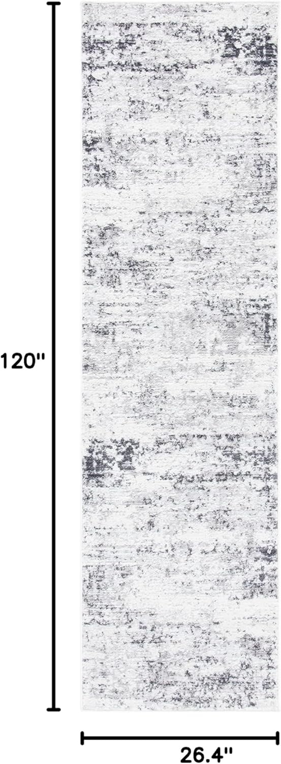image:imageSAFAVIEH Amelia Collection Area Rug 8 x 10 Ivory amp Blue Modern Abstract Design NonShedding amp Easy Care Ideal for High Traffic Areas in Living Room Bedroom ALA700AIvoryGrey
