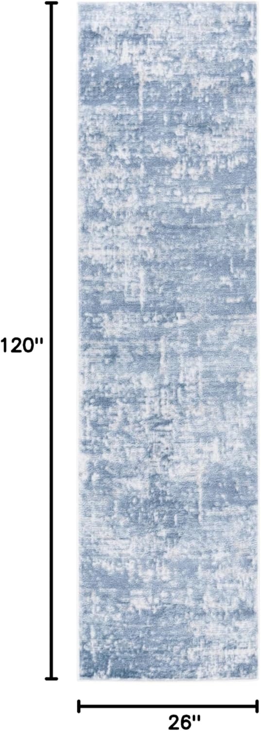 image:imageSAFAVIEH Amelia Collection Area Rug 8 x 10 Ivory amp Blue Modern Abstract Design NonShedding amp Easy Care Ideal for High Traffic Areas in Living Room Bedroom ALA700AIvorySteel Blue