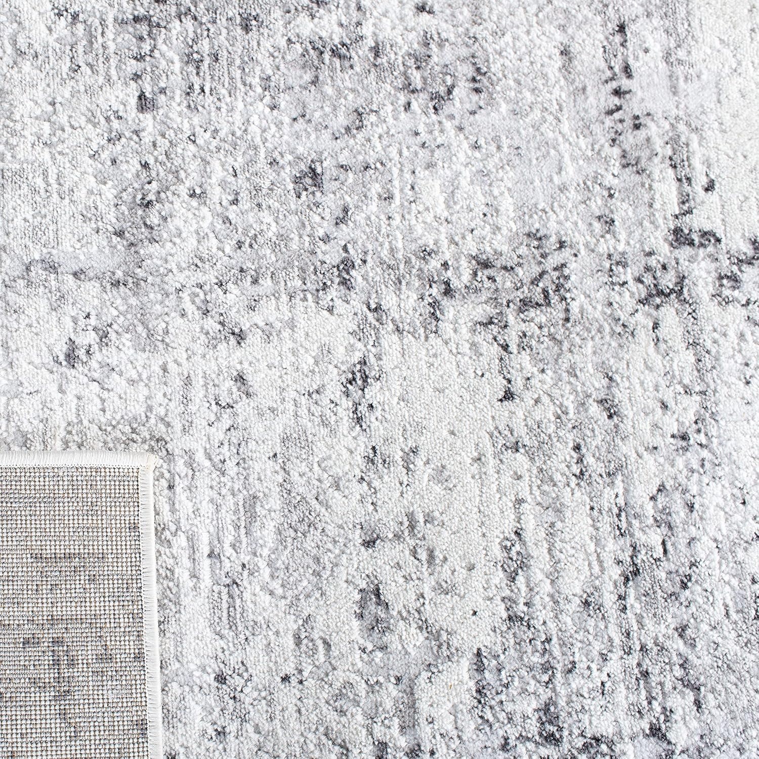 image:imageSAFAVIEH Amelia Collection Area Rug 8 x 10 Ivory amp Blue Modern Abstract Design NonShedding amp Easy Care Ideal for High Traffic Areas in Living Room Bedroom ALA700AIvoryGrey