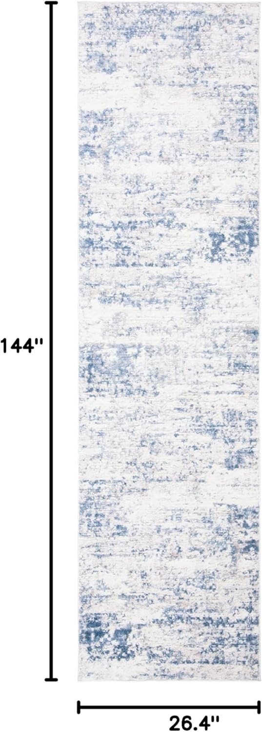 image:imageSAFAVIEH Amelia Collection Area Rug 8 x 10 Ivory amp Blue Modern Abstract Design NonShedding amp Easy Care Ideal for High Traffic Areas in Living Room Bedroom ALA700AIvoryBlue