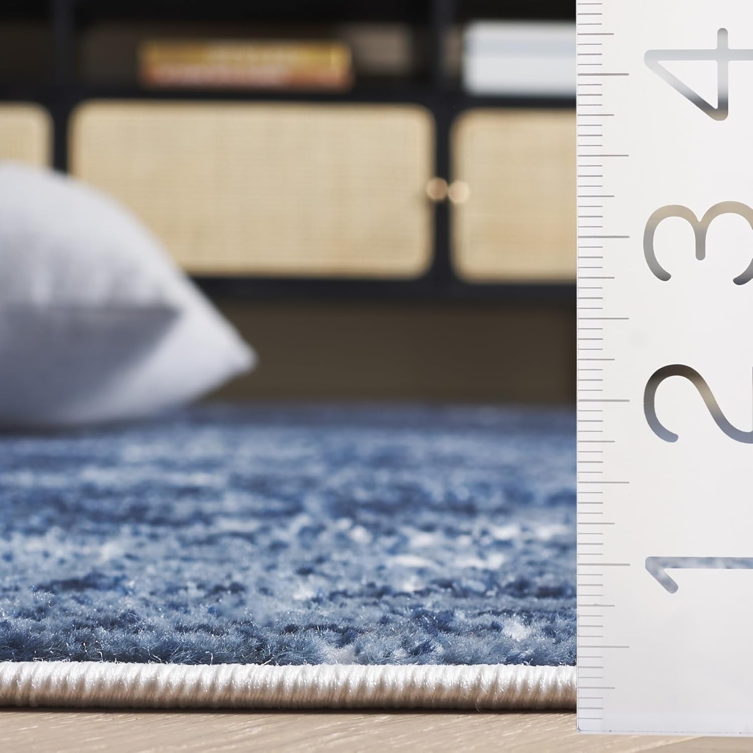 image:imageSAFAVIEH Amelia Collection Area Rug 8 x 10 Ivory amp Blue Modern Abstract Design NonShedding amp Easy Care Ideal for High Traffic Areas in Living Room Bedroom ALA700AIvoryDark Blue