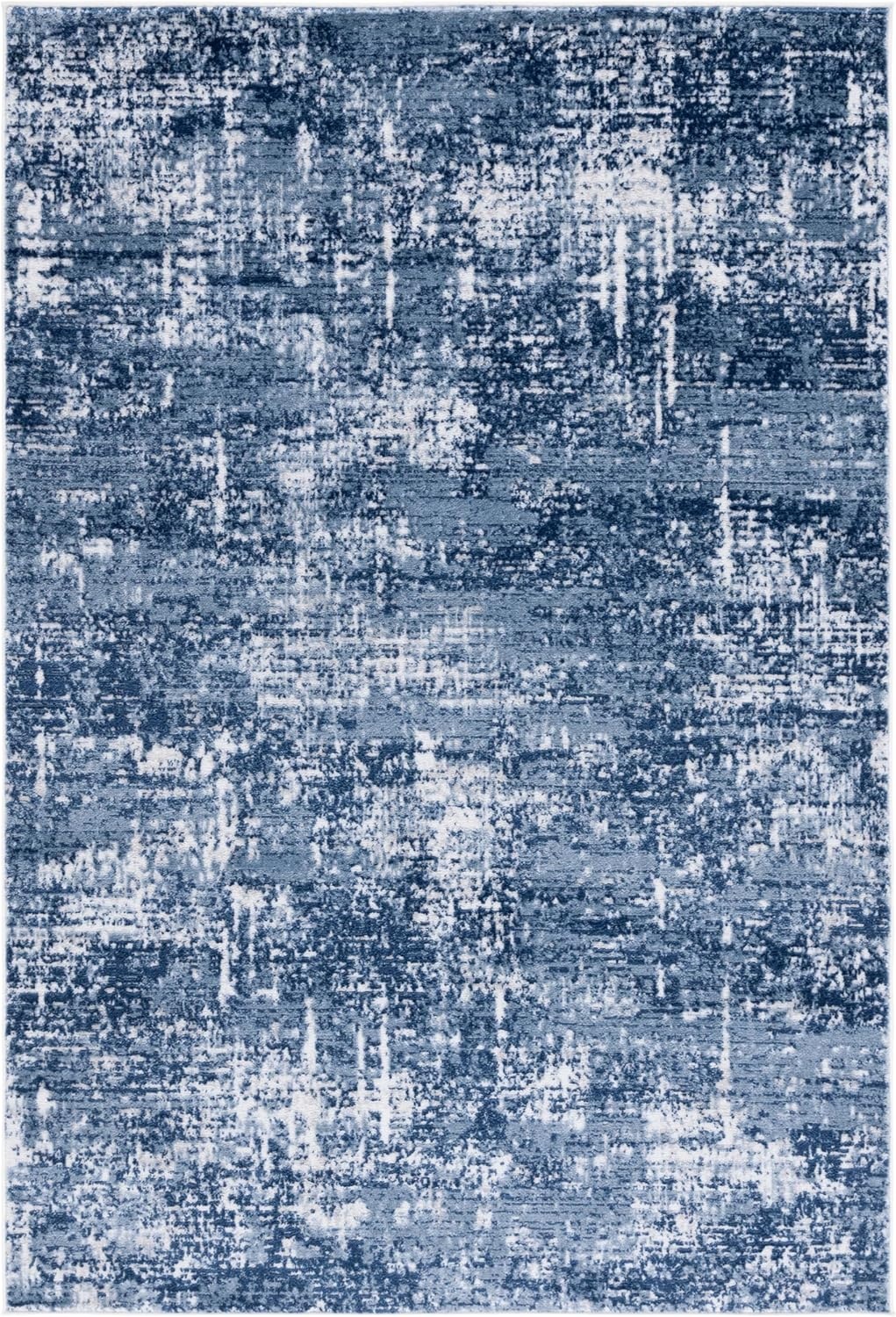 image:imageSAFAVIEH Amelia Collection Area Rug 8 x 10 Ivory amp Blue Modern Abstract Design NonShedding amp Easy Care Ideal for High Traffic Areas in Living Room Bedroom ALA700AIvoryDark Blue