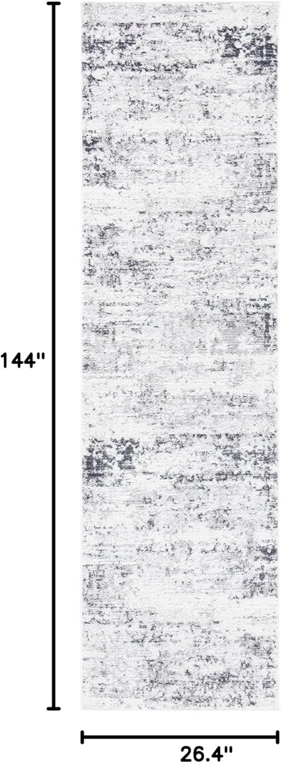 image:imageSAFAVIEH Amelia Collection Area Rug 8 x 10 Ivory amp Blue Modern Abstract Design NonShedding amp Easy Care Ideal for High Traffic Areas in Living Room Bedroom ALA700AIvoryGrey