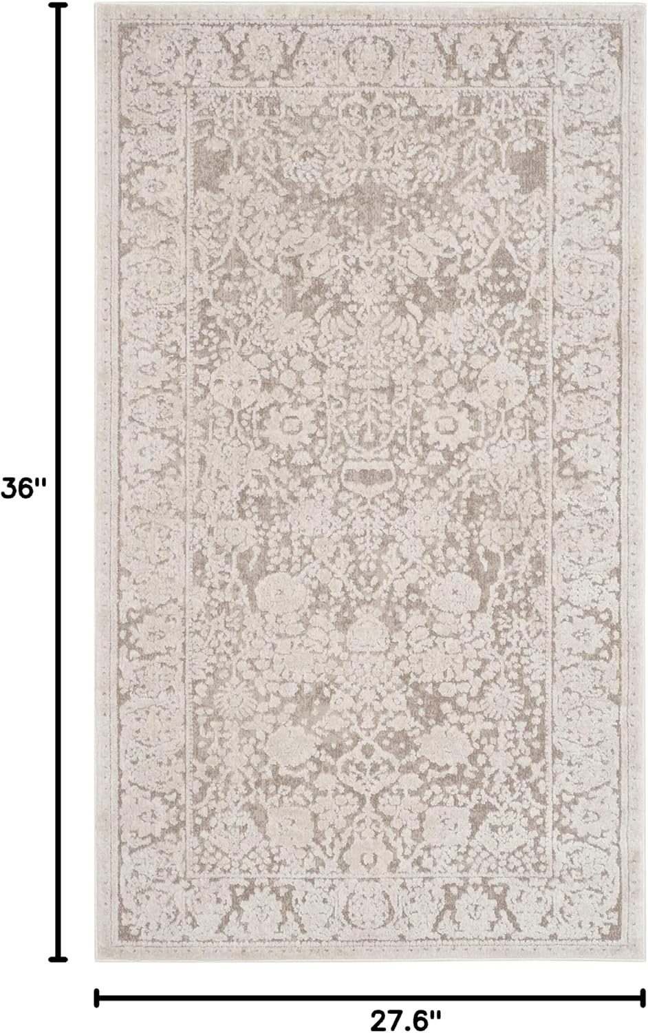 image:imageSAFAVIEH Area Rug 10 Square Reflection Collection Large Beige amp Cream NonShedding amp Easy Cleaning Ideal for Living Room Bedroom RFT663ABeigeCream
