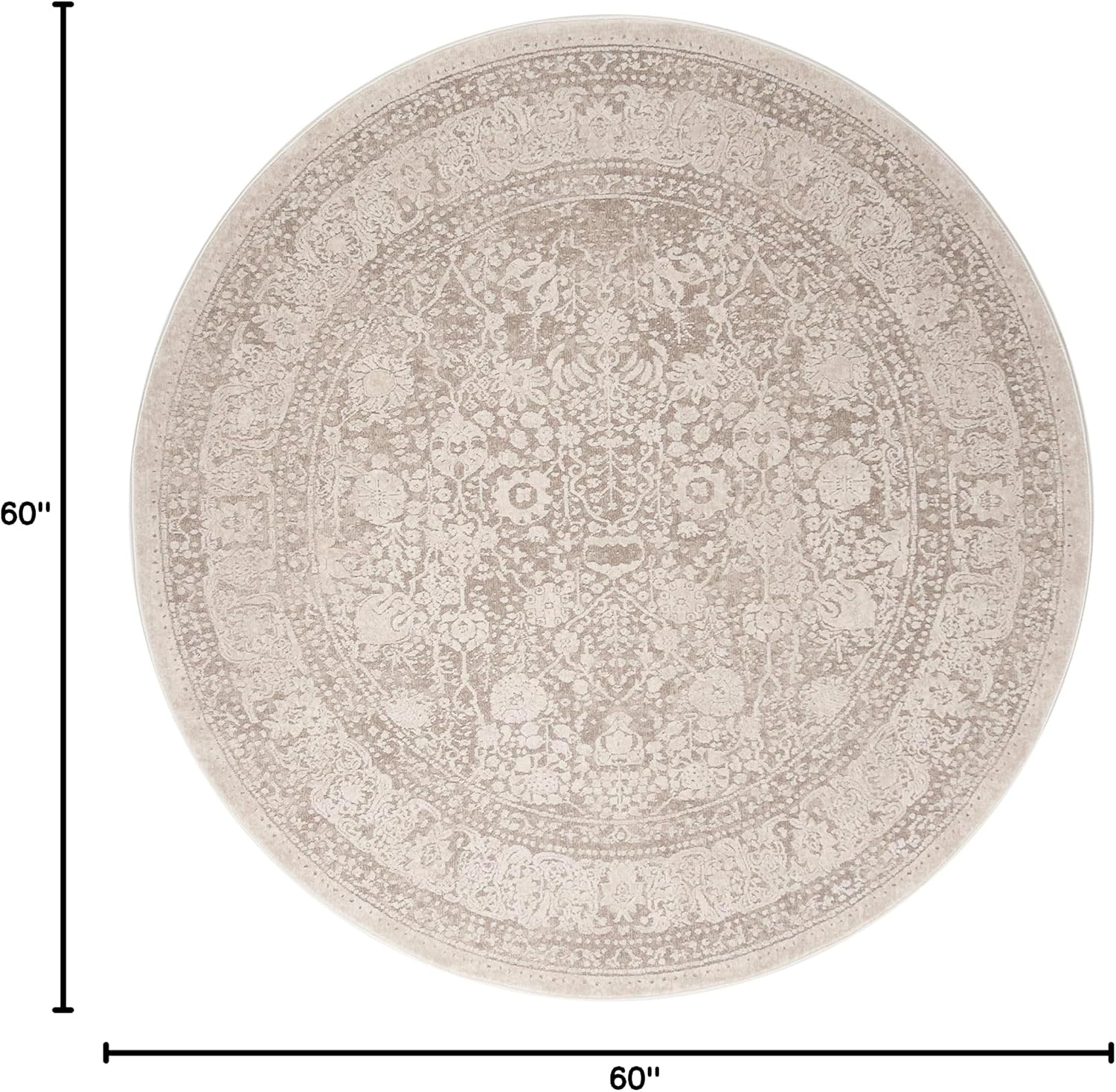 image:imageSAFAVIEH Area Rug 10 Square Reflection Collection Large Beige amp Cream NonShedding amp Easy Cleaning Ideal for Living Room Bedroom RFT663ABeigeCream