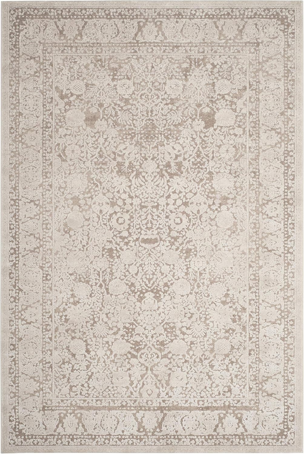 image:imageSAFAVIEH Area Rug 10 Square Reflection Collection Large Beige amp Cream NonShedding amp Easy Cleaning Ideal for Living Room Bedroom RFT663ABeigeCream