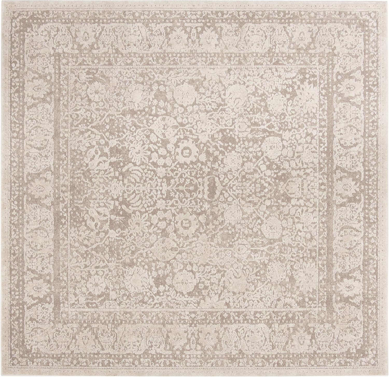 image:imageSAFAVIEH Area Rug 10 Square Reflection Collection Large Beige amp Cream NonShedding amp Easy Cleaning Ideal for Living Room Bedroom RFT663ABeigeCream