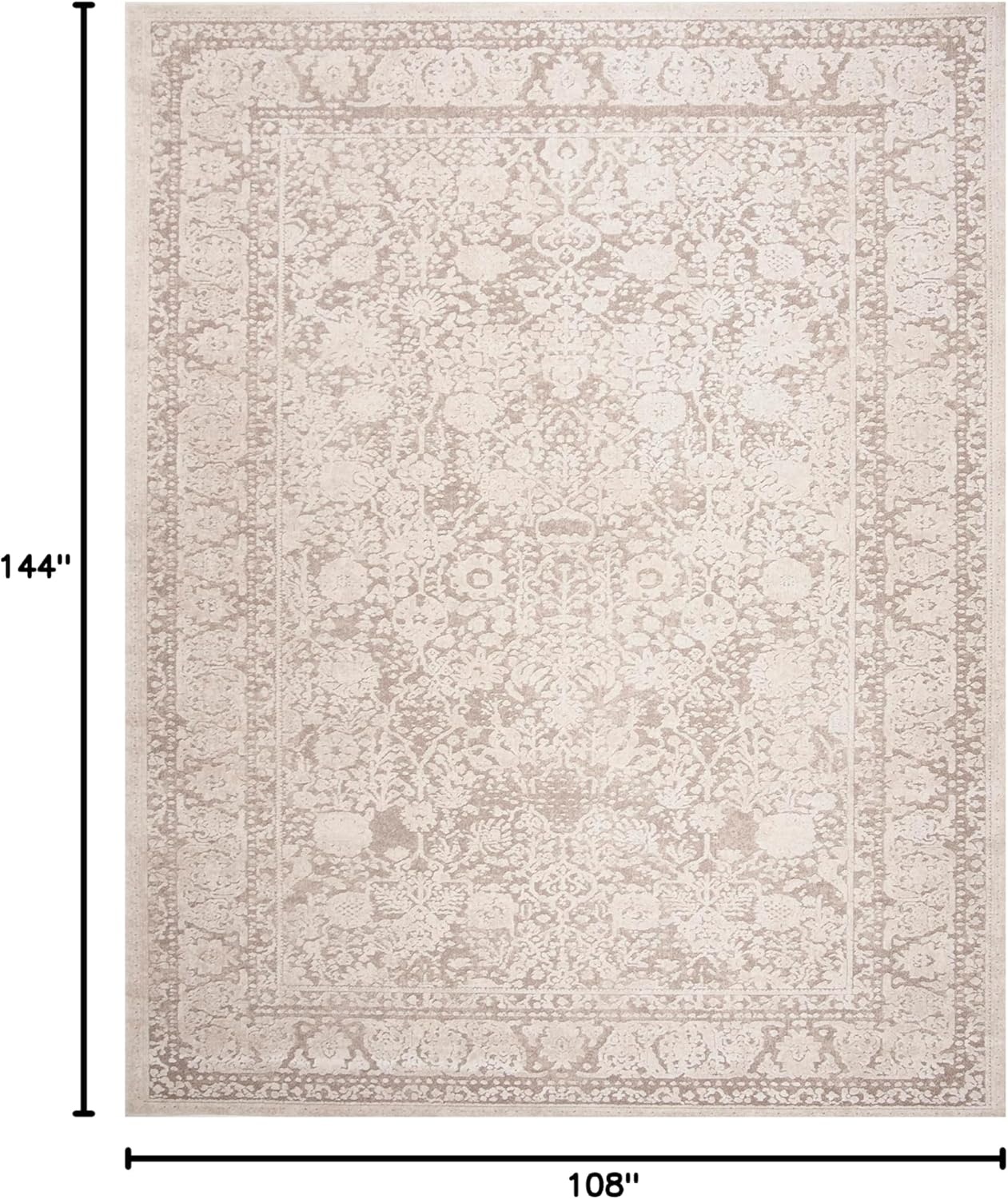 image:imageSAFAVIEH Area Rug 10 Square Reflection Collection Large Beige amp Cream NonShedding amp Easy Cleaning Ideal for Living Room Bedroom RFT663ABeigeCream