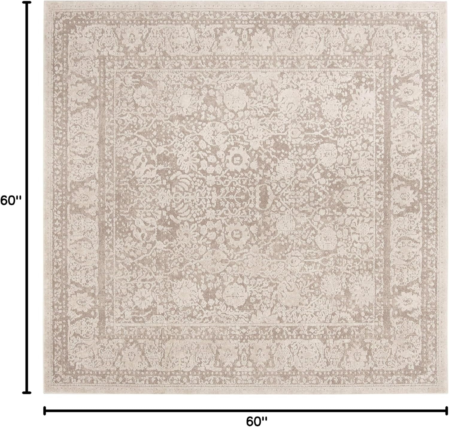 image:imageSAFAVIEH Area Rug 10 Square Reflection Collection Large Beige amp Cream NonShedding amp Easy Cleaning Ideal for Living Room Bedroom RFT663ABeigeCream