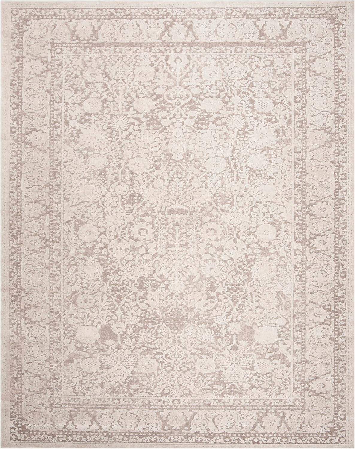 image:imageSAFAVIEH Area Rug 10 Square Reflection Collection Large Beige amp Cream NonShedding amp Easy Cleaning Ideal for Living Room Bedroom RFT663ABeigeCream