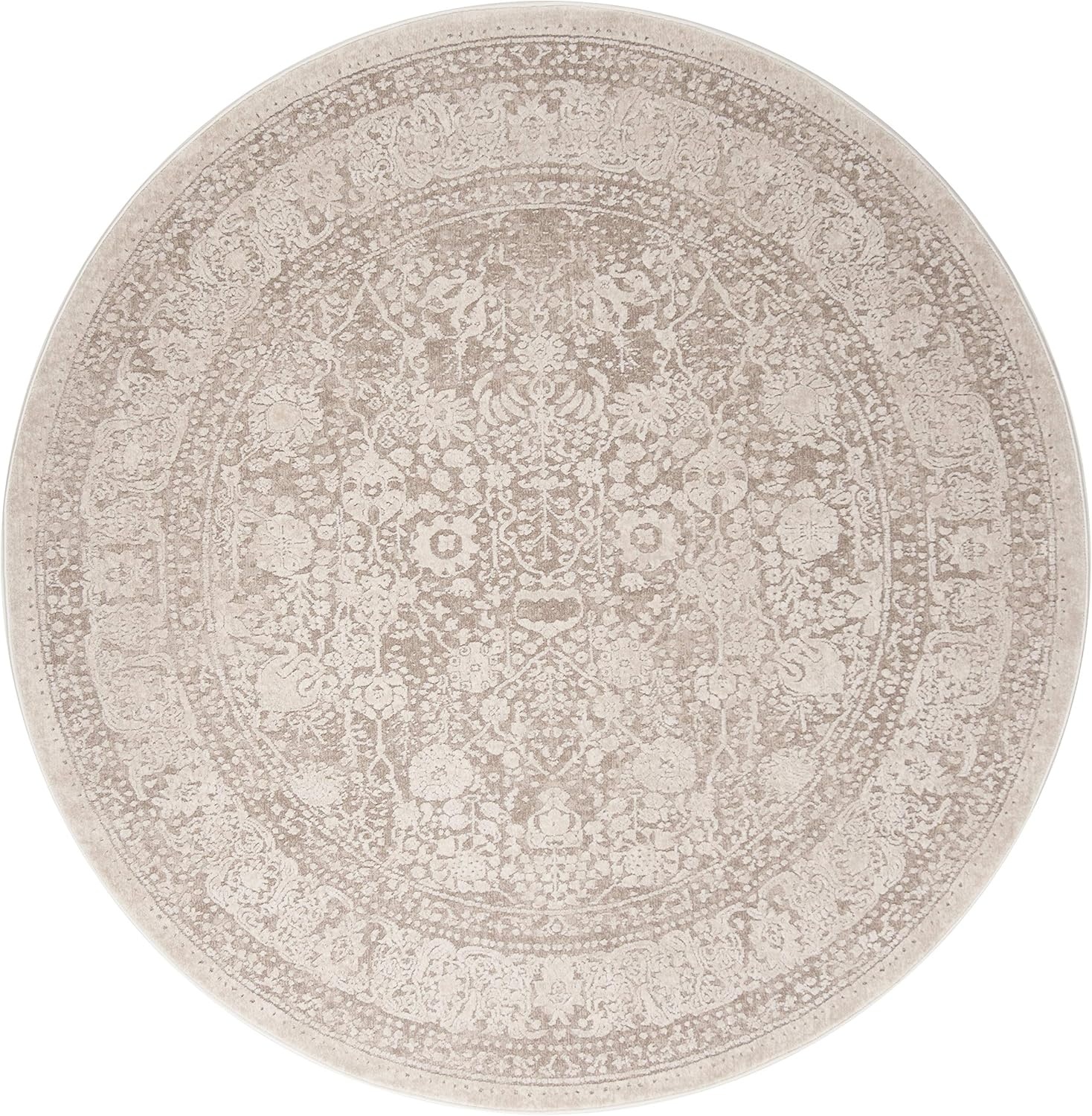image:imageSAFAVIEH Area Rug 10 Square Reflection Collection Large Beige amp Cream NonShedding amp Easy Cleaning Ideal for Living Room Bedroom RFT663ABeigeCream