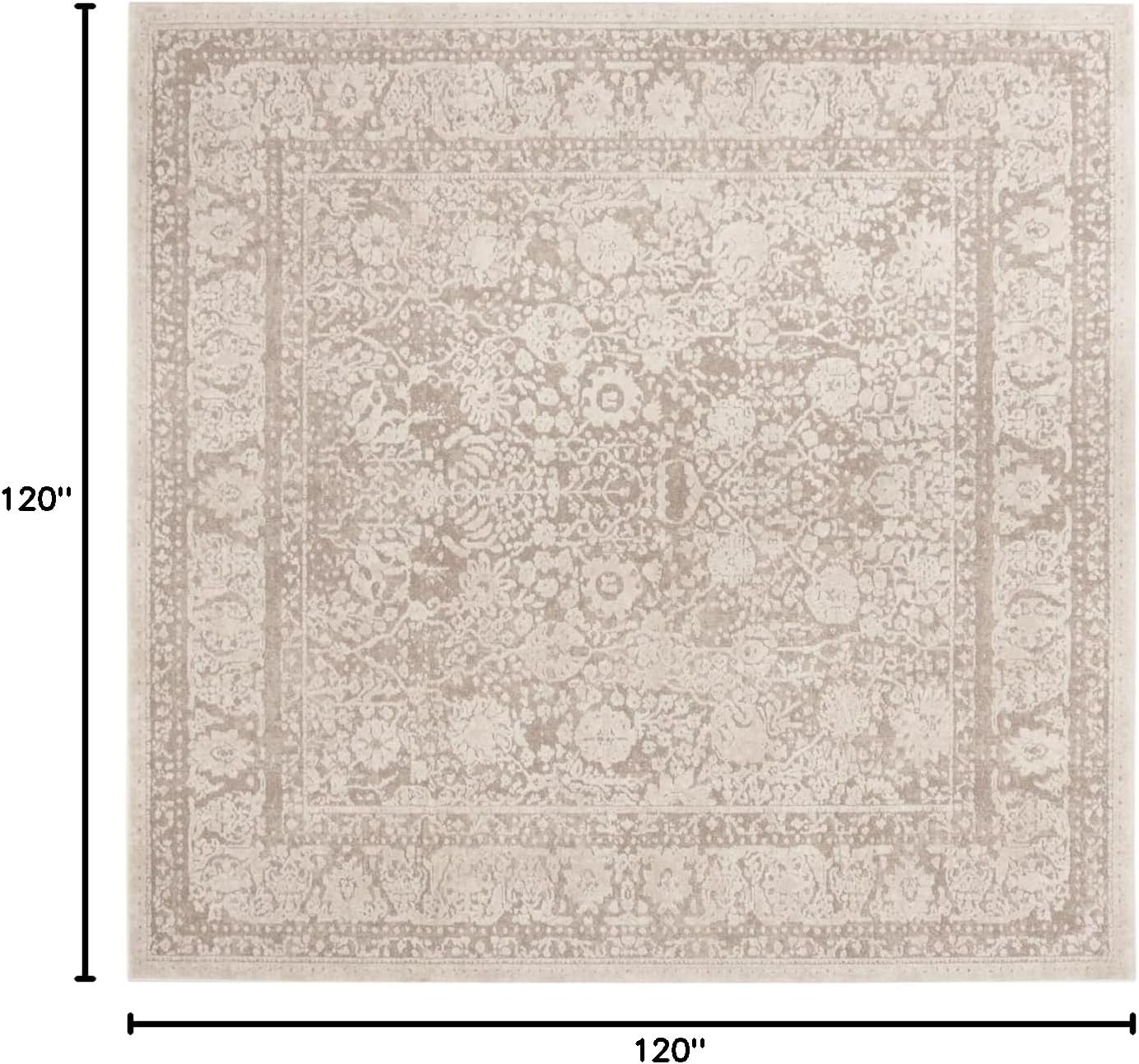 image:imageSAFAVIEH Area Rug 10 Square Reflection Collection Large Beige amp Cream NonShedding amp Easy Cleaning Ideal for Living Room Bedroom RFT663ABeigeCream