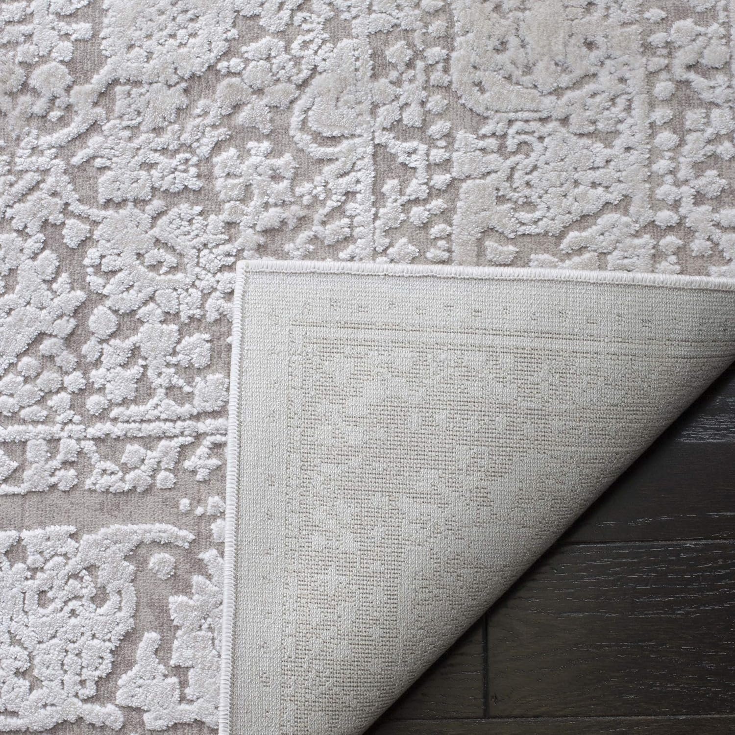 image:imageSAFAVIEH Area Rug 10 Square Reflection Collection Large Beige amp Cream NonShedding amp Easy Cleaning Ideal for Living Room Bedroom RFT663ABeigeCream