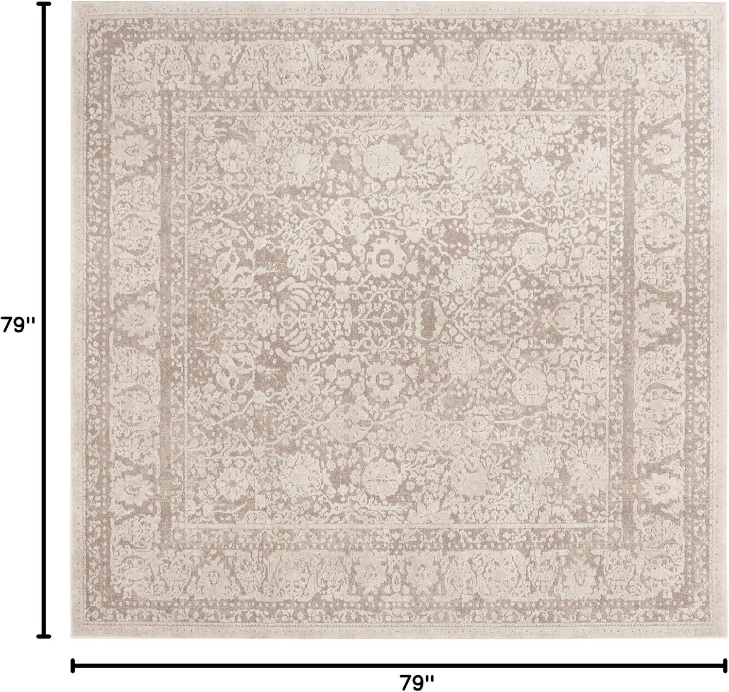 image:imageSAFAVIEH Area Rug 10 Square Reflection Collection Large Beige amp Cream NonShedding amp Easy Cleaning Ideal for Living Room Bedroom RFT663ABeigeCream